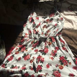 White Flower Ambiance Casual Dress
